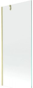Mexen Next, 1-krídlová vaňová zástena 80 x 150 cm, 6mm číre sklo, zlatá matná, 895-080-000-00-00-55