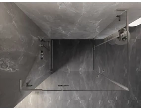 Mexen Lunar, L Duo výklopný sprchový kút 105 x 80 cm, 8mm číre sklo, oceľový profil, 834L-105L-080P-97-00