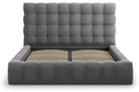 Sivá čalúnená dvojlôžková posteľ s úložným priestorom s roštom 200x200 cm Bali – Cosmopolitan Design