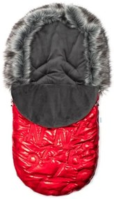 NEW BABY Luxusný fusak s kožušinkou New Baby červený