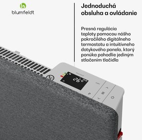 Blumfeldt ThermaTouch konvektor, 2 000 W, elegantný dizajn, dotykové ovládanie, do 20 m²