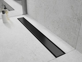Mexen Flat ABS, sprchový odtokový žľab 2v1 70 cm, čierna matná, 1769070
