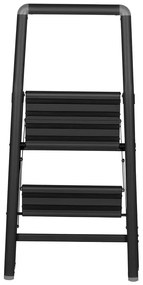 Čierne schodíky Wenko Compact, výška 91,5 cm