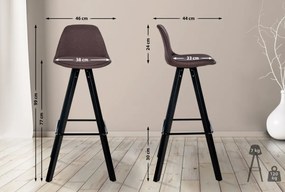 Barová stolička Corbin Square - látka, čierny rám - hnedá