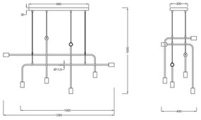 Trio - Luster na lanku CONNOR 8xE27/10W/230V