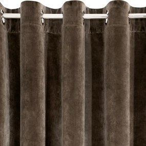 Dekorstudio Záves VILLA z exkluzívneho zamatu 140 x 250 cm v hnedej farbe - dekoračné kolieska