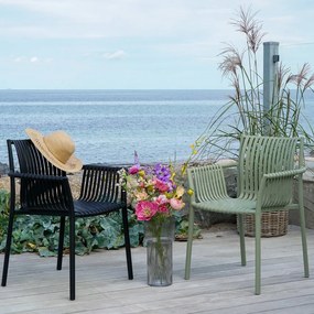 Čierne plastové záhradné stoličky v súprave 2 ks Tulsa – House Nordic