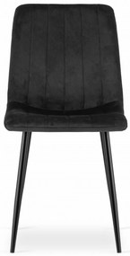 Jedálenský set 1 + 4, stôl MADO 120x80 cm čierna/dub artisan + čierna zamatová stolička LAVA s čiernymi nohami