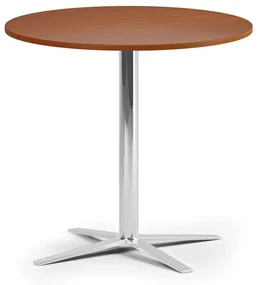 Konferenčný stolík AURA, priemer 80 cm, chróm podnož, čerešňa