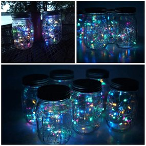 Bezdoteku LEDSolar solárne závesná vianočné poháre s reťazou multicolor 2 ks, iPRO, 1W, multicolor