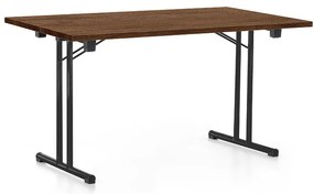 Skladací stôl 140 x 80 cm, čierna podnož, dub silverjack