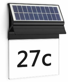 Philips Enkara solárne vonkajšie LED osvetlenie domového čísla 0,2W 2700K, čierna