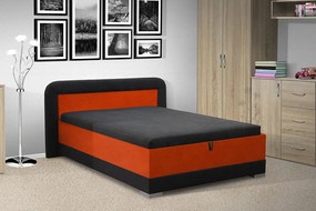 Nabytekmorava Čalúnená posteľ s úložným priestorom JARO HIT 120x200 farba čalúnenia: oranžová