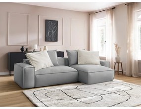 Svetlosivá rohová pohovka z imitácie kože Boheme – Bobochic Paris