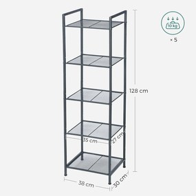 Regál Debra 128 cm černý