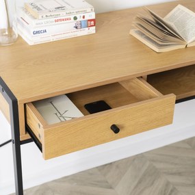 Písací stôl so zásuvkami Rex 123 cm dub Craft zlatý/čierny