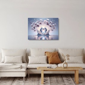 Sklenený obraz - Diamantové srdce (70x50 cm)