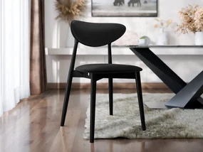 Čalúnená jedálenská stolička KT65/C, Dostupné poťahy: Magic Velvet 2219, Farby: czarny