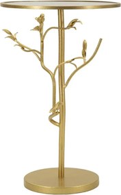 Odkladový stolík Birds 38 cm sklo zlatý