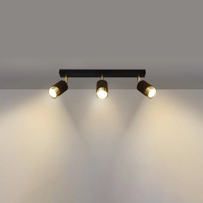 Sollux Lighting Stropné svietidlo NERO 3 čierne/zlaté