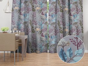 Biante Bavlnený záves Sandra SA-621 Jesenné vetvičky na modrosivom 150x150 cm