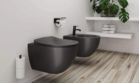 Deante Peonia, závesný bidet 51x36 cm Rimfree, antracitová-titanium, CDE_DBPW