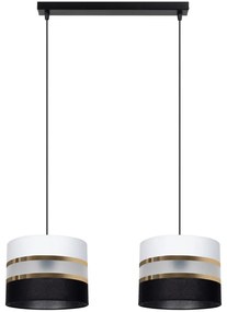 Luster na lanku CORAL 2xE27/60W/230V čiernobiela