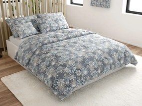 Flanelové obliečky z mikrovlákna SNOWFLAKE modro-sivé Rozmer obliečky: 70 x 90 cm | 140 x 220 cm