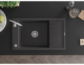 Mexen Elias - drez granitový 79,5x48,0cm, 1-komorový, čierna-škvrny, 6511791005-76