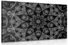 Obraz hypnotická Mandala v čiernobielom prevedení - 60x40