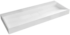 CERANO - Umývadlo z liateho mramoru Vita - nástenné aj na dosku - otvor pre batériu - biela matná - 100x46 cm, CER-CER-8050BD6940