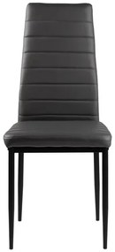 Súprava 4 stoličiek do obývačky a jedálne s koženkou Eco-Leather, ergonomické operadlo, sivá