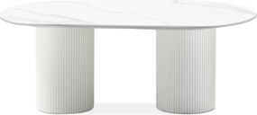 Konferenčný stolík Apulias 120 cm biely/mramor