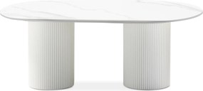 Konferenčný stolík Apulias 120 cm biely/mramor