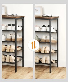 Botník Vasagle Melas 81 cm černý/hnědý