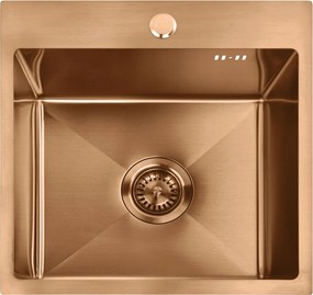 Rea Leo 40, 1-komorový nerezový drez 400x450x185 mm, medená matná, ZLE-06016