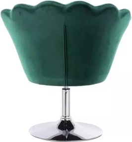 LuxuryForm DESIGN Kreslo FREY VELUR na striebornom tanieri - zelené