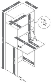 Skrinka na práčku s vyklápacou pracovnou plochou