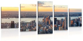 5-dielny obraz panoráma mesta New York - 100x50