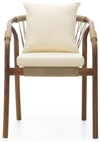 Zahradní židle Rovigo z masivu akáciové dřevo/béžová