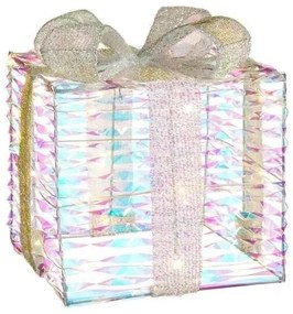 LED svetelná dekorácia Darček, napájanie: batériové, teplá biela, výška: 30 cm