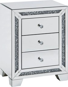 XXXLutz NOČNÝ STOLÍK, strieborná, 50,5/66/35 cm Xora - Nočné stolíky - 001047012204