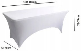 JAKS Návlek na cateringový stôl 180 x 75 cm biely