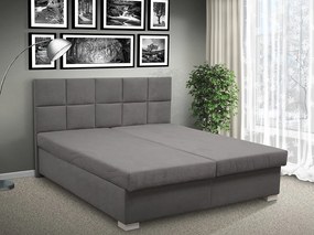 Čalúnená posteľ s úložným priestorom Morava 180 peľasť / farba: POLOHOVACÍ / Alova černá, peľasť / matrac: HR PENA