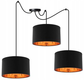 Závesné svietidlo Shade Spider, 3x textilné tienidlo (mix 6 farieb), (výber z 2 farieb konštrukcie), g