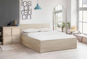 Posteľ SOFIA 120 x 200 cm, dub sonoma Rošt: S lamelovým roštom, Matrac: Matrac Somnia 18 cm