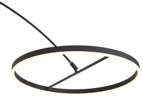 Design booglamp zwart incl. LED 3-staps dimbaar - Anello