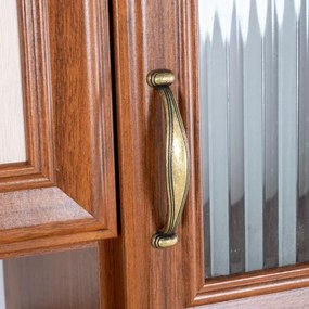 Kredenc Ramiak 160, orech ecco/akacia (sklo hranaté, úchyt u13 zlato, doska dub lancelot)