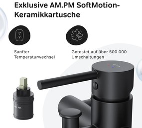 Vaňová a sprchová batéria AM.PM Spike FPA10022 jednopáková, čierna