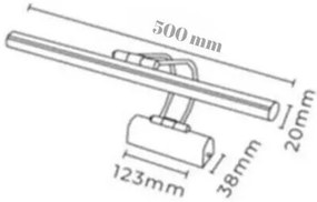 Nástěnná LED lampa Flut 50 cm zlatá